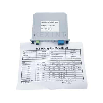 KEXINT 1x2 Fiber Optische PLC Splitter SC/UPC Single Mode G657A1 FTTH LGX Kaart Type