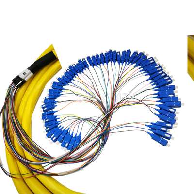 FTTH 64 Kabels van het de Vezelflard van Kernenunitube de Gele met Verschillende Schakelaar