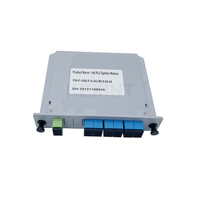 KEXINT FTTH Single Mode 1x6 LGX Card Type SC UPC Connector G657A1 Fiber Optical PLC Splitter