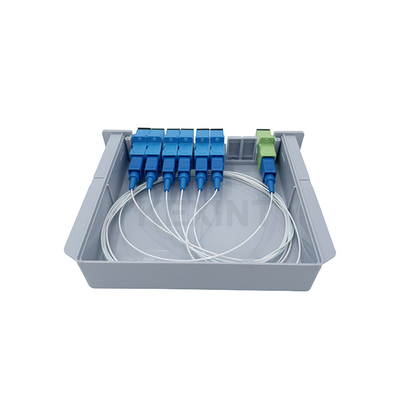 KEXINT FTTH Single Mode 1x6 LGX Card Type SC UPC Connector G657A1 Fiber Optical PLC Splitter