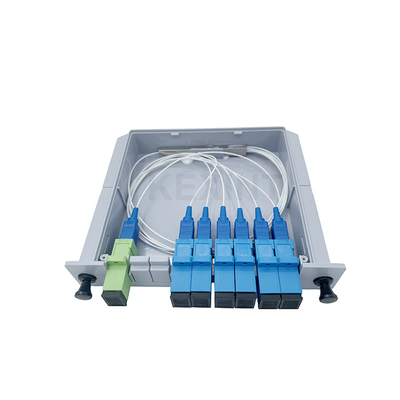 KEXINT FTTH Single Mode 1x6 LGX Card Type SC UPC Connector G657A1 Fiber Optical PLC Splitter