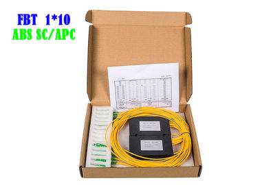 Kabeltelevisie-Telecommunicatiefbt 1×10 Optische WDM Splitser SC/APC 1310 1550 Splitser 50/50 ABS 1*10