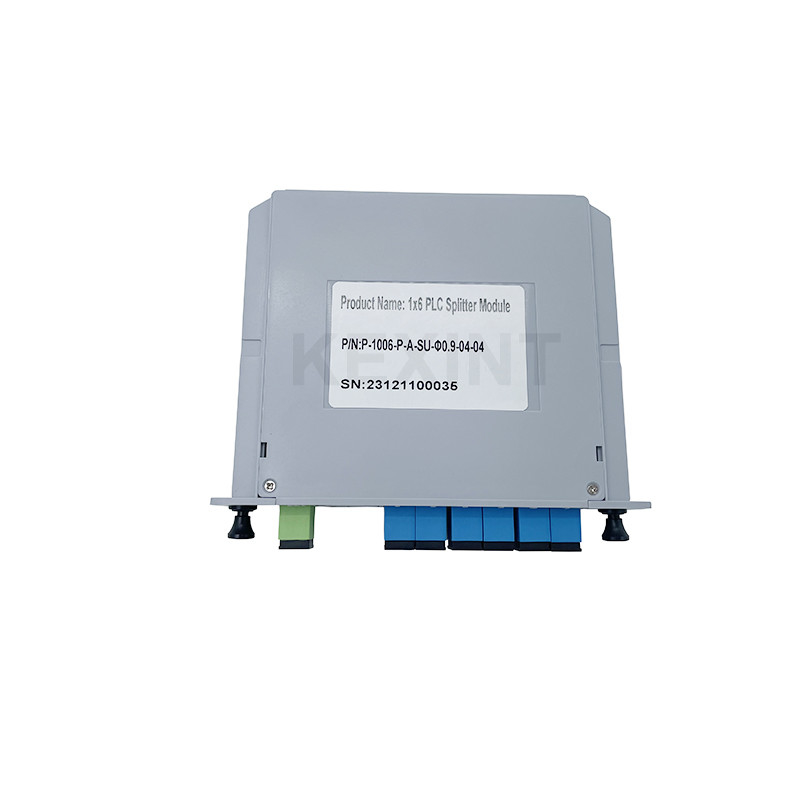 KEXINT FTTH Single Mode 1x6 LGX Card Type SC UPC Connector G657A1 Fiber Optical PLC Splitter